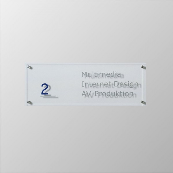 Wegweiser UNITEX K 1200 mm breit Acrylglas für Wand
