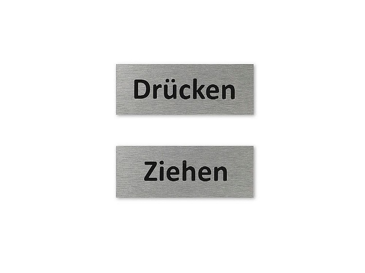 Tür Aufkleber Doppelseitig ZIEHEN + DRÜCKEN | Klebeseite: drücken | Tür  Schild Folie selbstklebend | Größe wählbar, Größe: Ø5cm