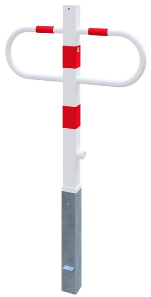 Parkplatzsperre herausnehmbar 70x70 mm mit Rundbügeln