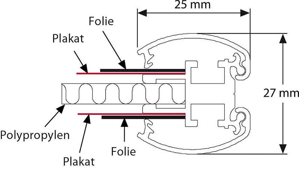 Rahmen zweiseitig nutzbar Abhängung Poster von der Decke | AMSDirekt