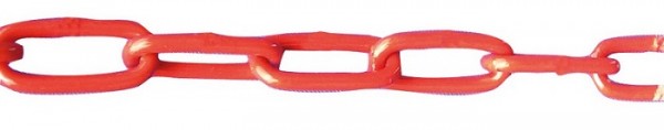 Absperrkette 7mm rot weiß 10 m ungeschweißt Stahl