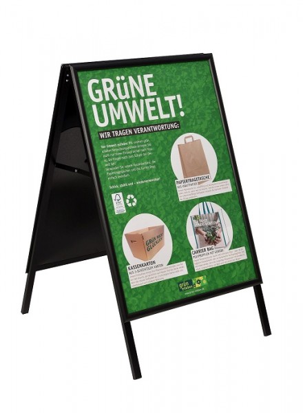 Kundenstopper komplett Schwarz DIN A1