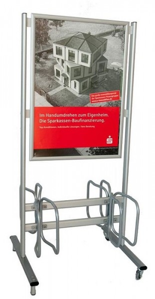 Fahrradständer mit DIN A1 Plakatwerbung