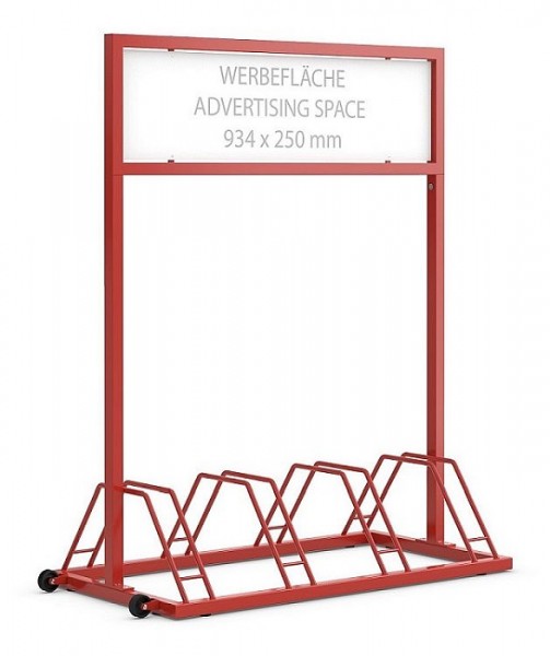 Werbefahrradständer EW 7004 RAL nach Wahl 4 Fahrräder