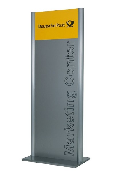 Pylon mit Doppel-Rundrohr und Grundplatte