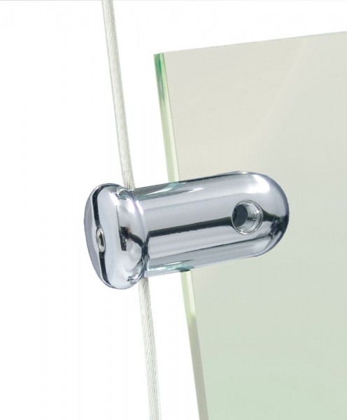 Paneelhalter Fly Signhold silber matt seitlicher Halter für Seil